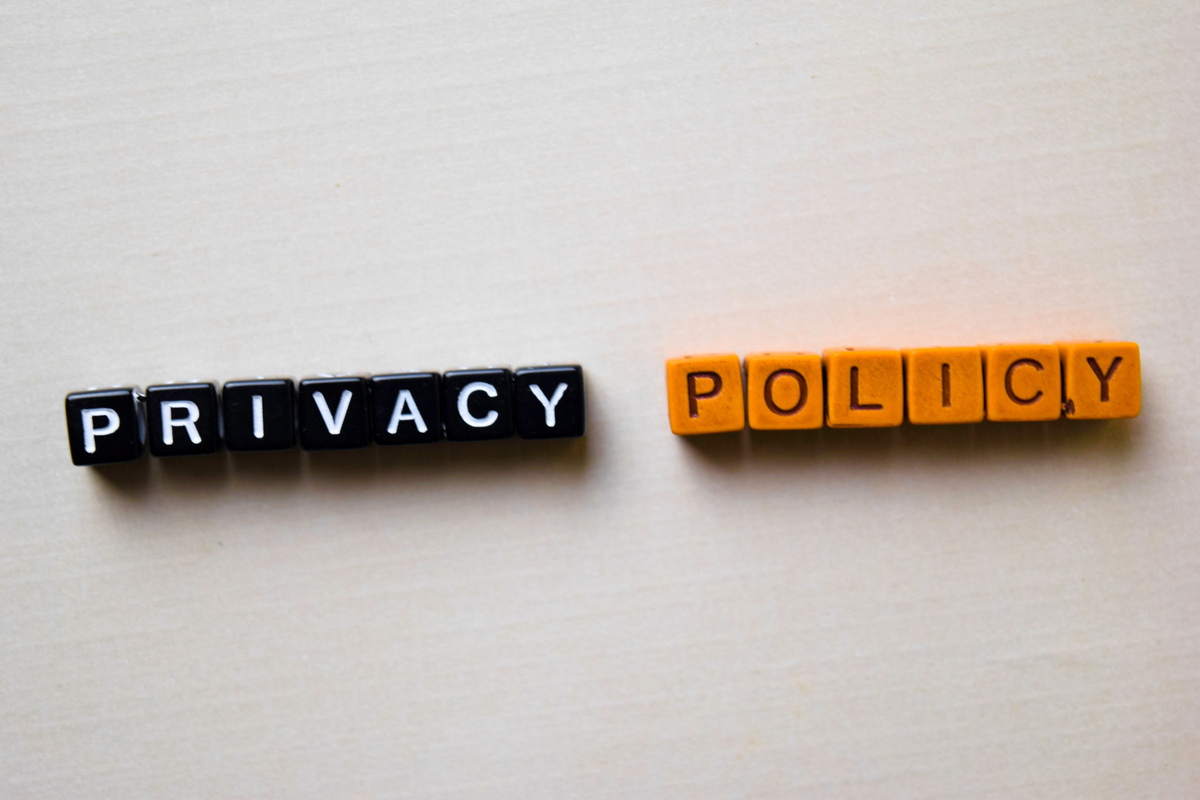 Privacy Policy on wooden blocks. Business and inspiration conceptp